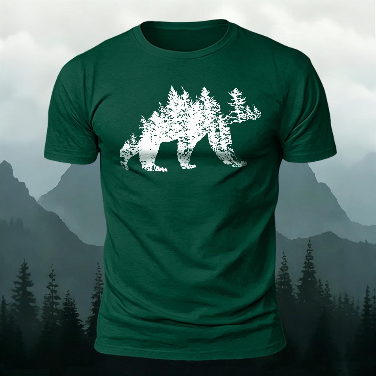 Artistic Dinosaur Illustration Premium Cotton Casual T-Shirt