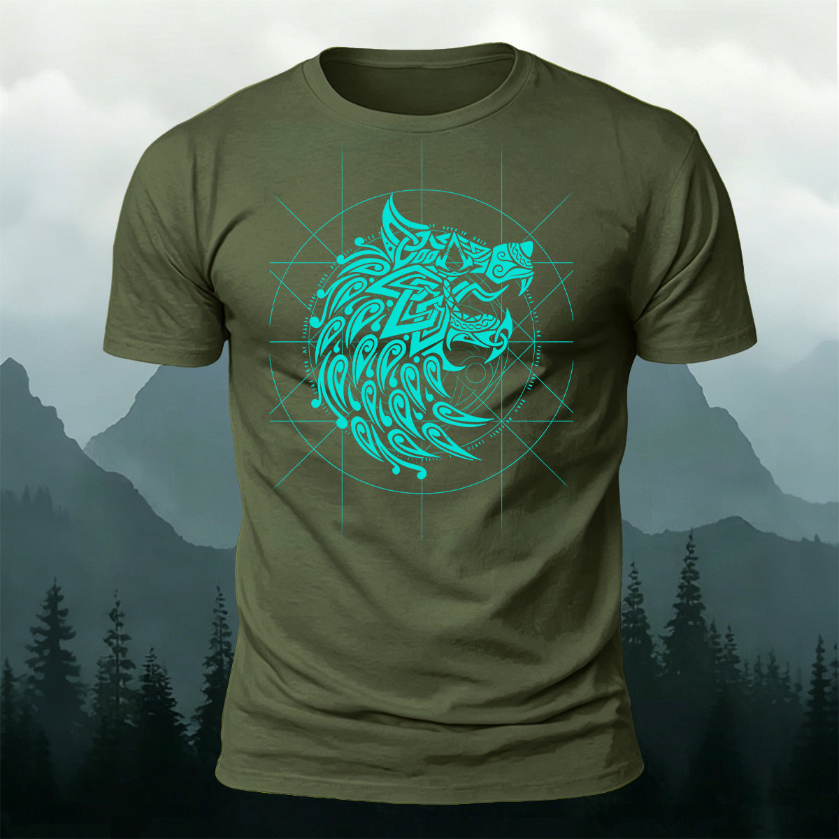 Viking Fenrir Wolf Premium Cotton Casual T-Shirt AMG