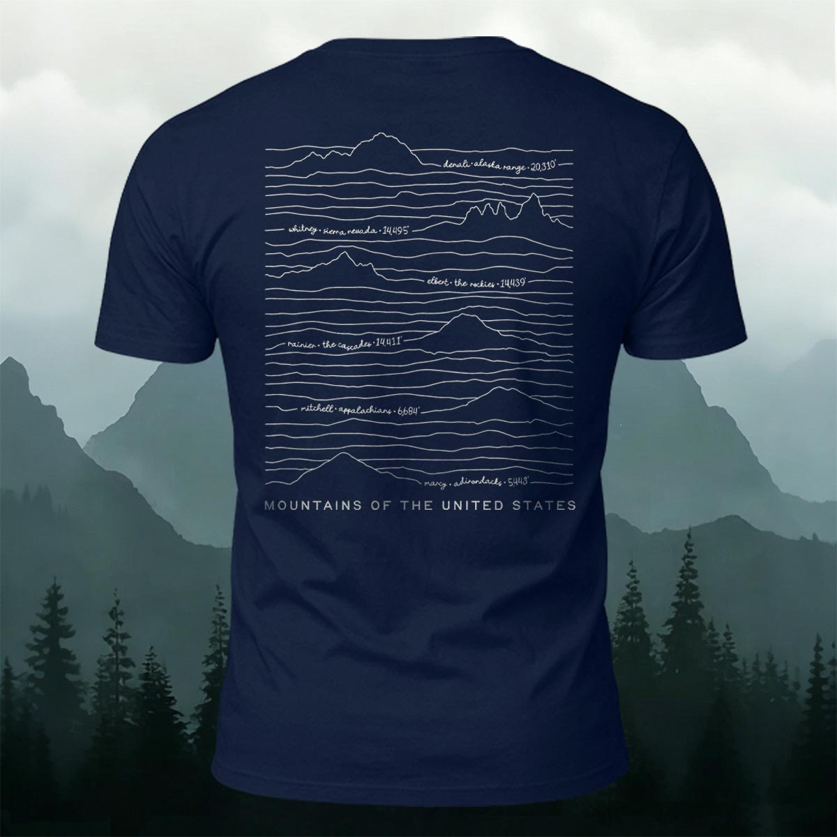 Mountain Print on the Back Relaxed-Fit Cotton T-Shirt