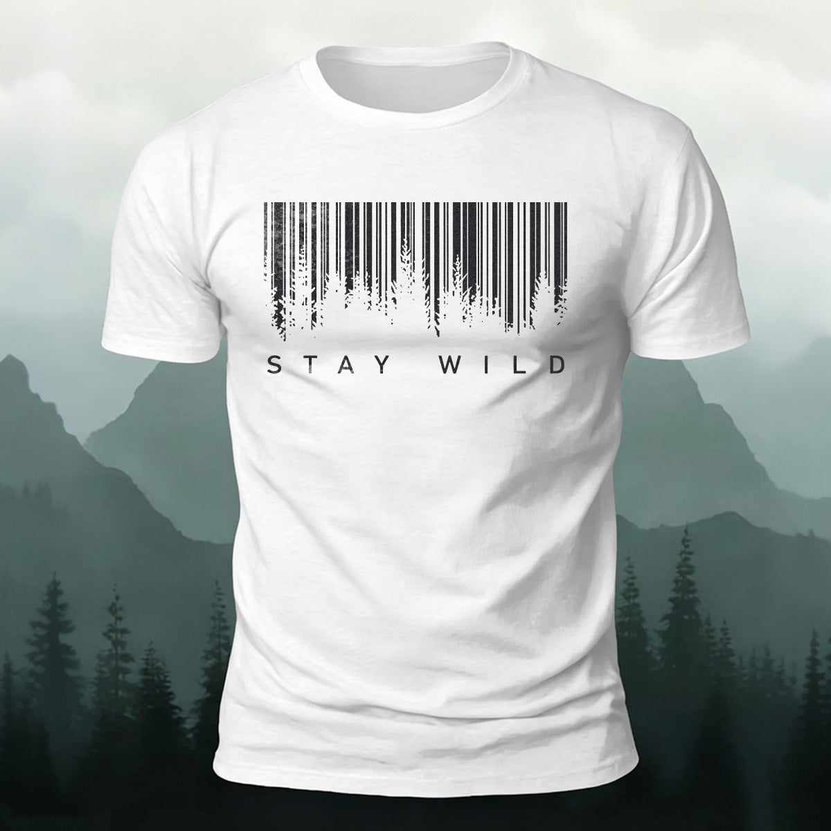 Stay Wild Printed Soft-touch Feel Casual T-Shirt