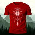 Mechanical Print Casual Combed Cotton T-Shirt