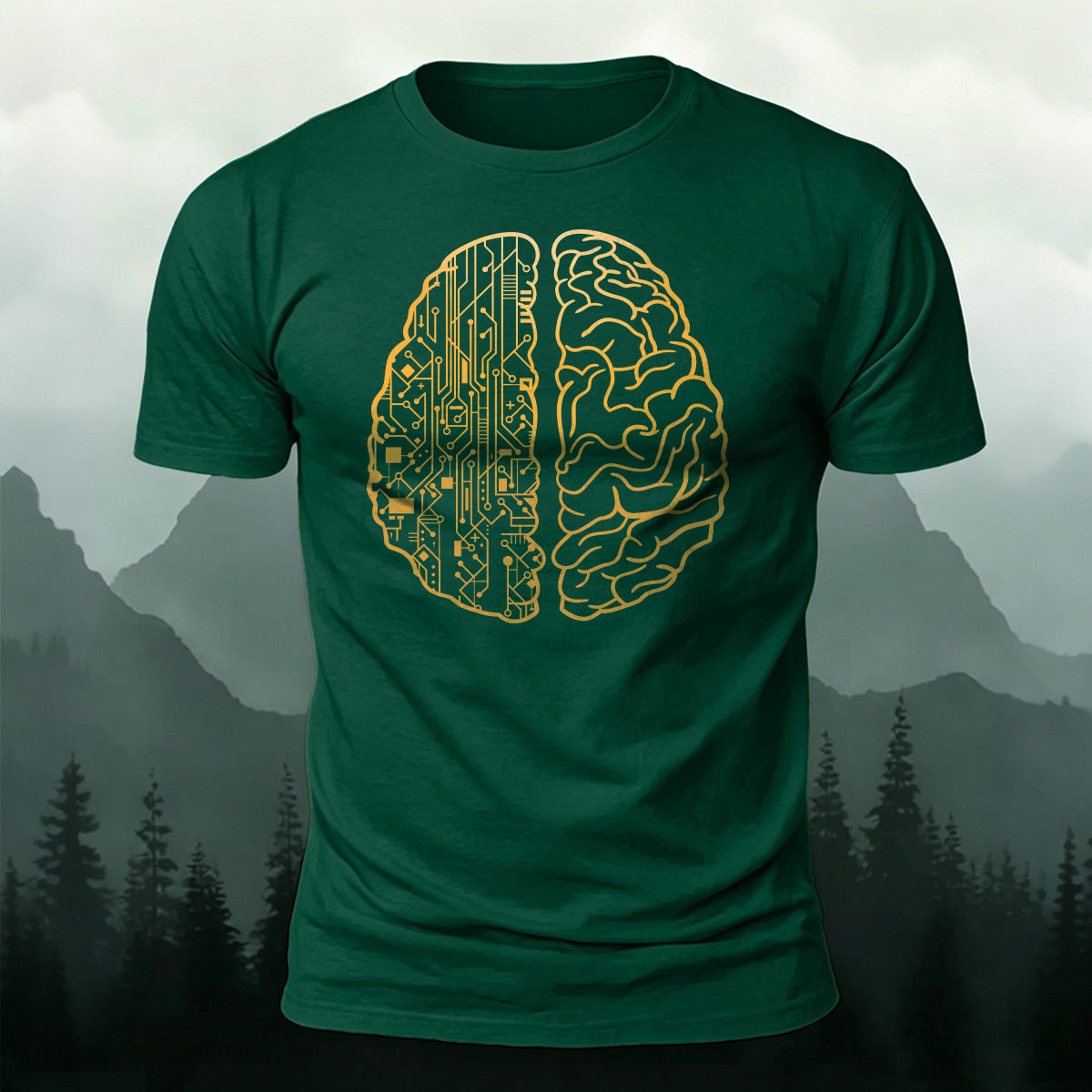 Simple Creative Brain Graphic Breathable Cotton T-Shirt