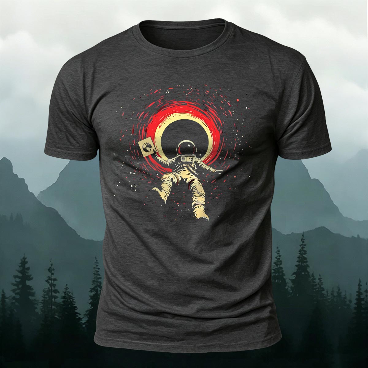 Cosmic Dream Space Print Casual Cotton T-Shirt