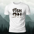 Fish on Art Print Cotton Outdoor Casual T-Shirt