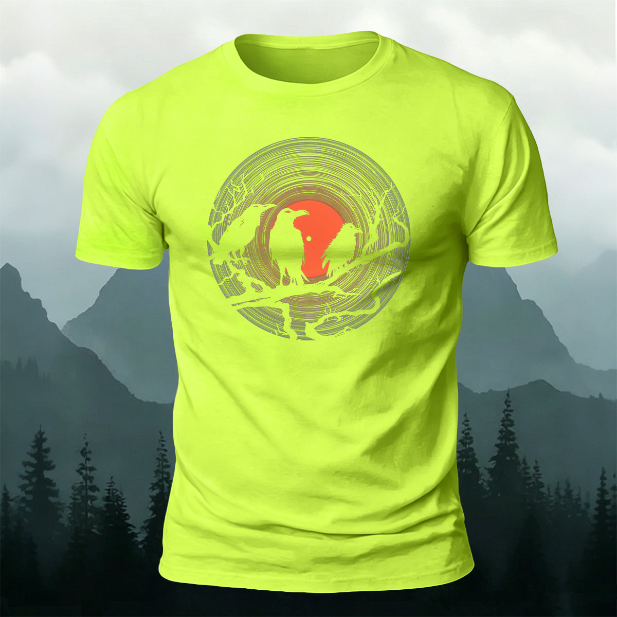 Music Bird Creative Print Casual Premium Cotton Tee