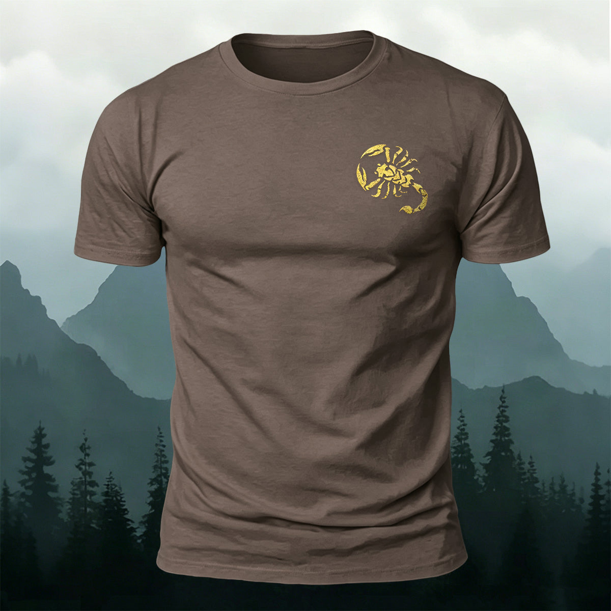 Lobster Print on the Chest Comfortable Outdoor Cotton Tee