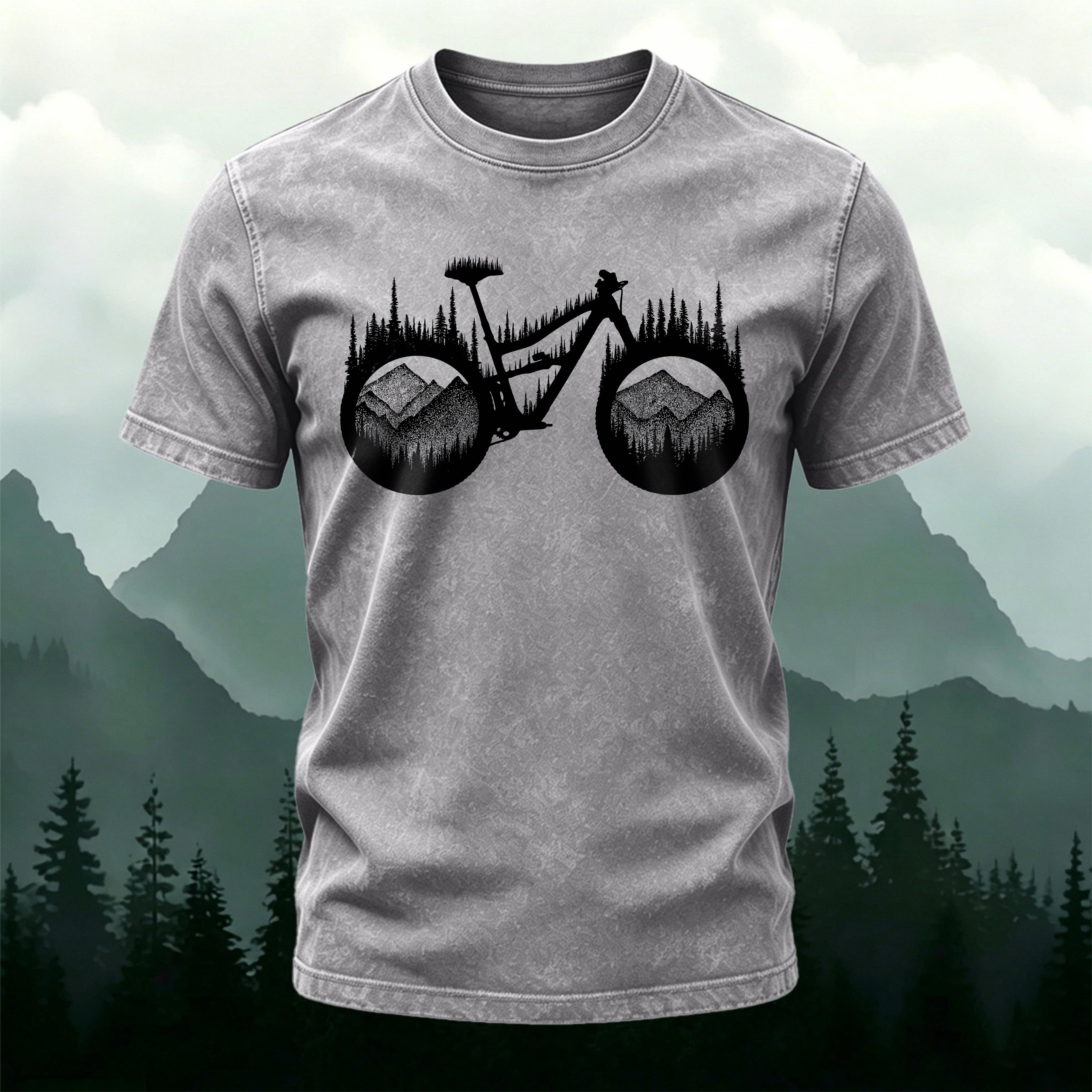 Artistic Bicycle Print Outdoor Comfortable T-Shirt