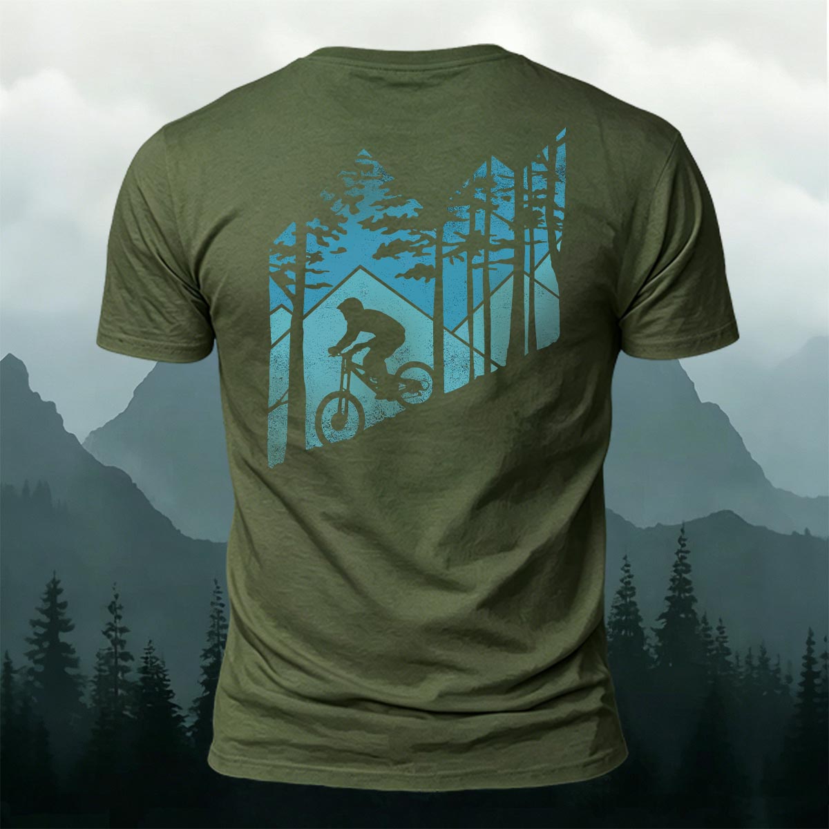 Casual Cycling Print Soft-Touch Cotton T-Shirt