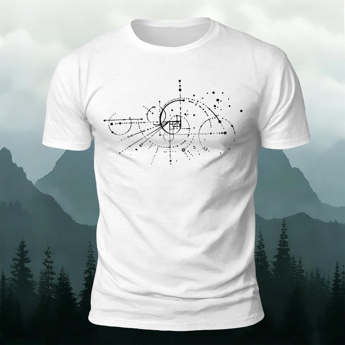 Creative Geometric Print Casual Cotton T-Shirt