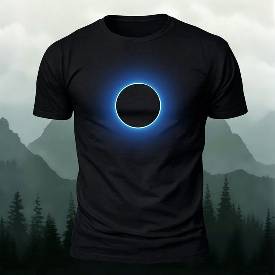 Glowing Circle Pattern Minimalist Breathable T-shirt Black