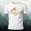 Landscape Art Frame Printed Mountain-style Casual T-Shirt White