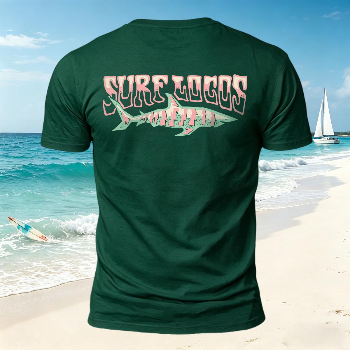 Retro Minimalist Fish-pattern Breathable Seaside T-shirt