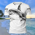 Deep Sea Shark Print 100% Cotton Casual T-Shirt