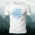 Viking Mythology Totem Print Casual Cotton T-Shirt White