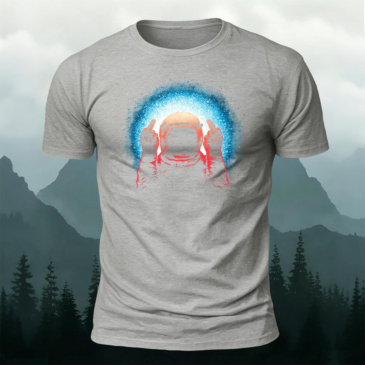 Space Humor Print Casual Premium Cotton T-Shirt