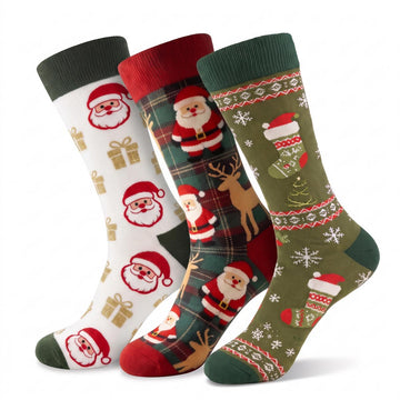 Cotton Santa Gift Christmas Crew Socks