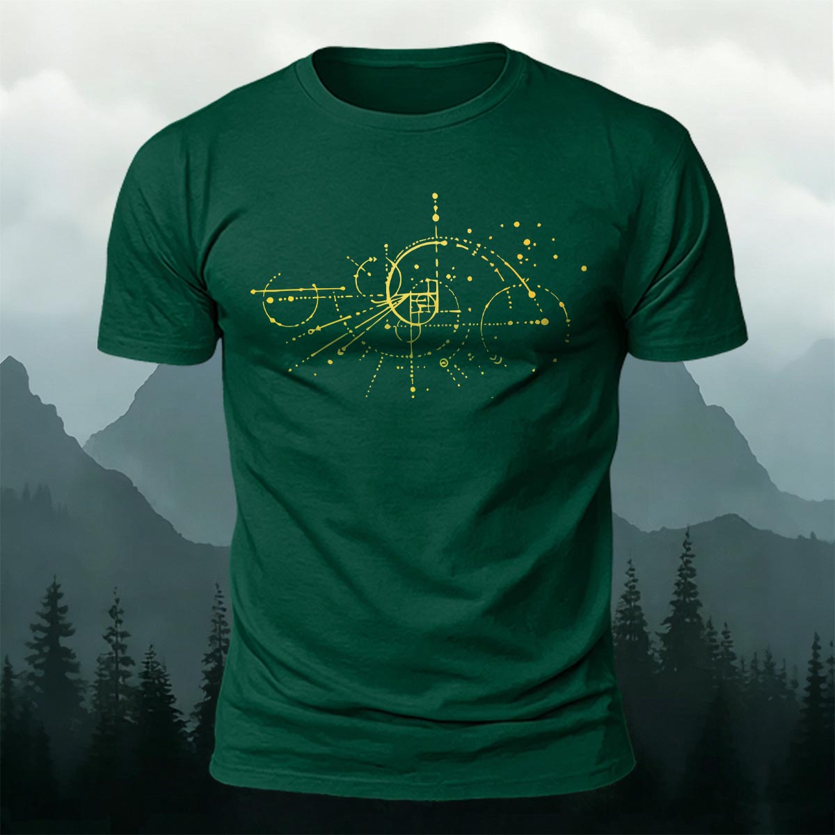 Creative Geometric Print Casual Cotton T-Shirt