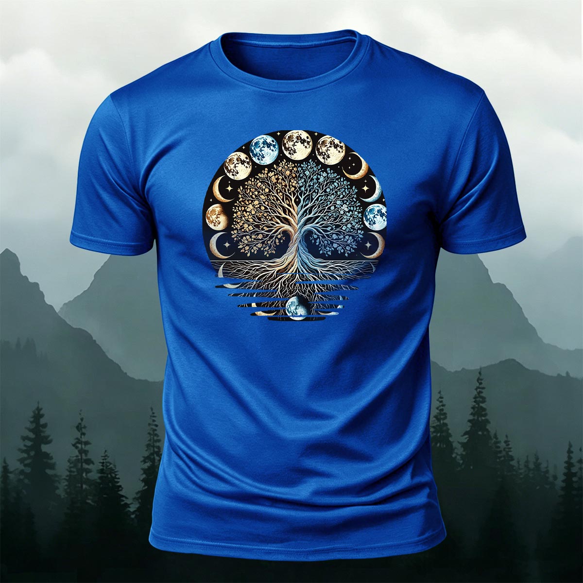 Tech Moon Fashion Print Casual Cotton T-Shirt