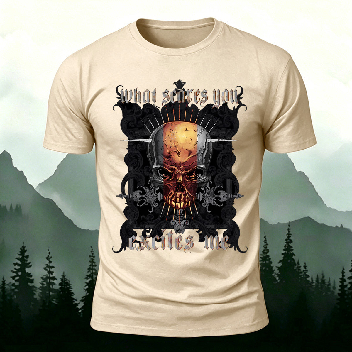 Dark Skull Trendy Premium Cotton Casual T-Shirt