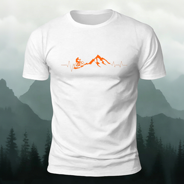 Cycling Challenge Print Premium Cotton Casual T-Shirt White