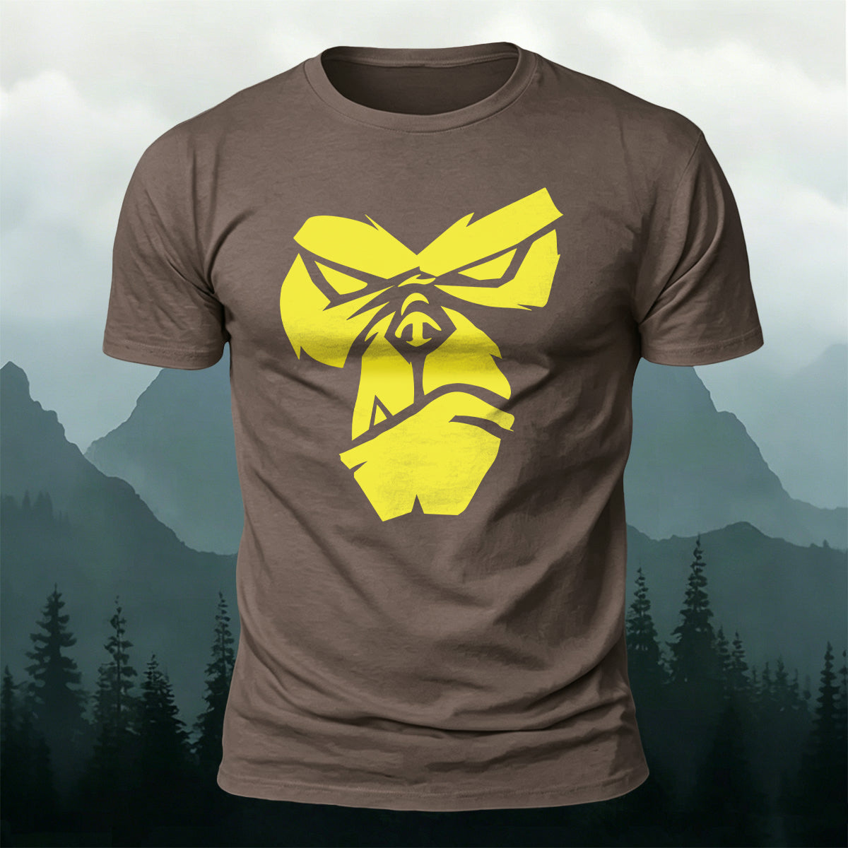 Cool Gorilla Face Print Casual Cotton T-Shirt