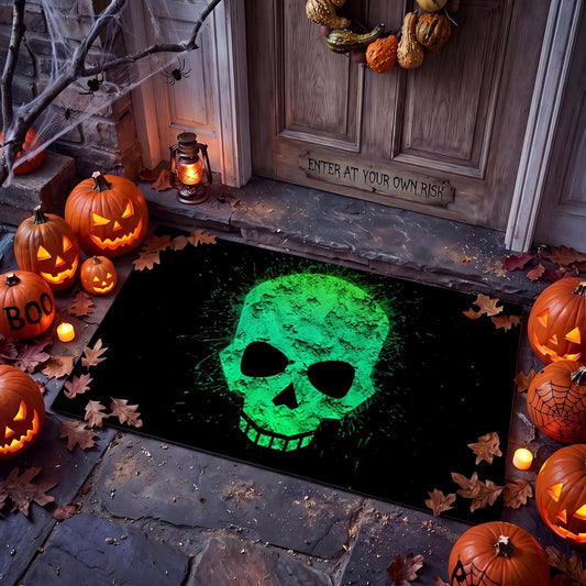 Polyester Printed Skull Decorative Doormat