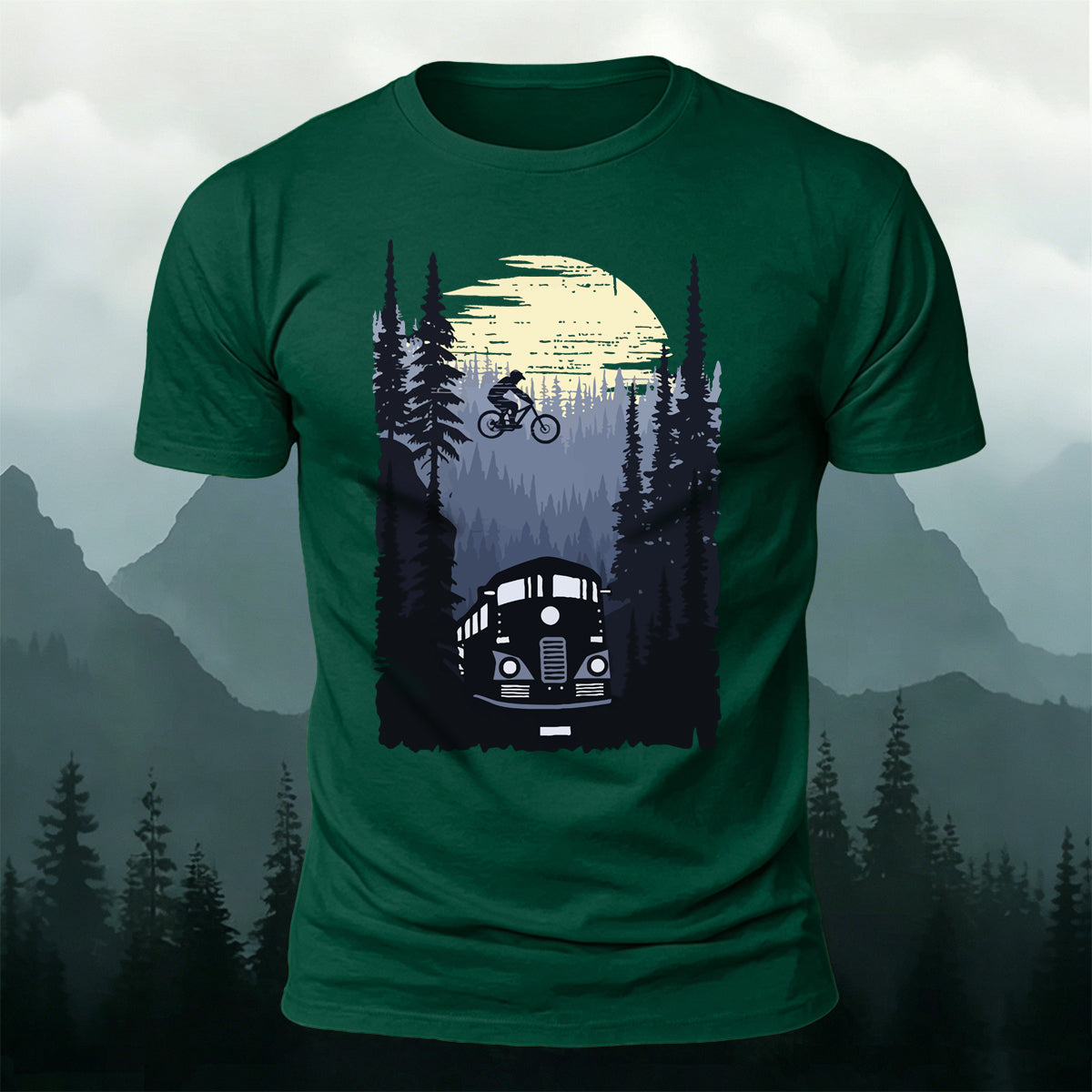 Mountain Biking Print Outdoor Trendy Casual Tee