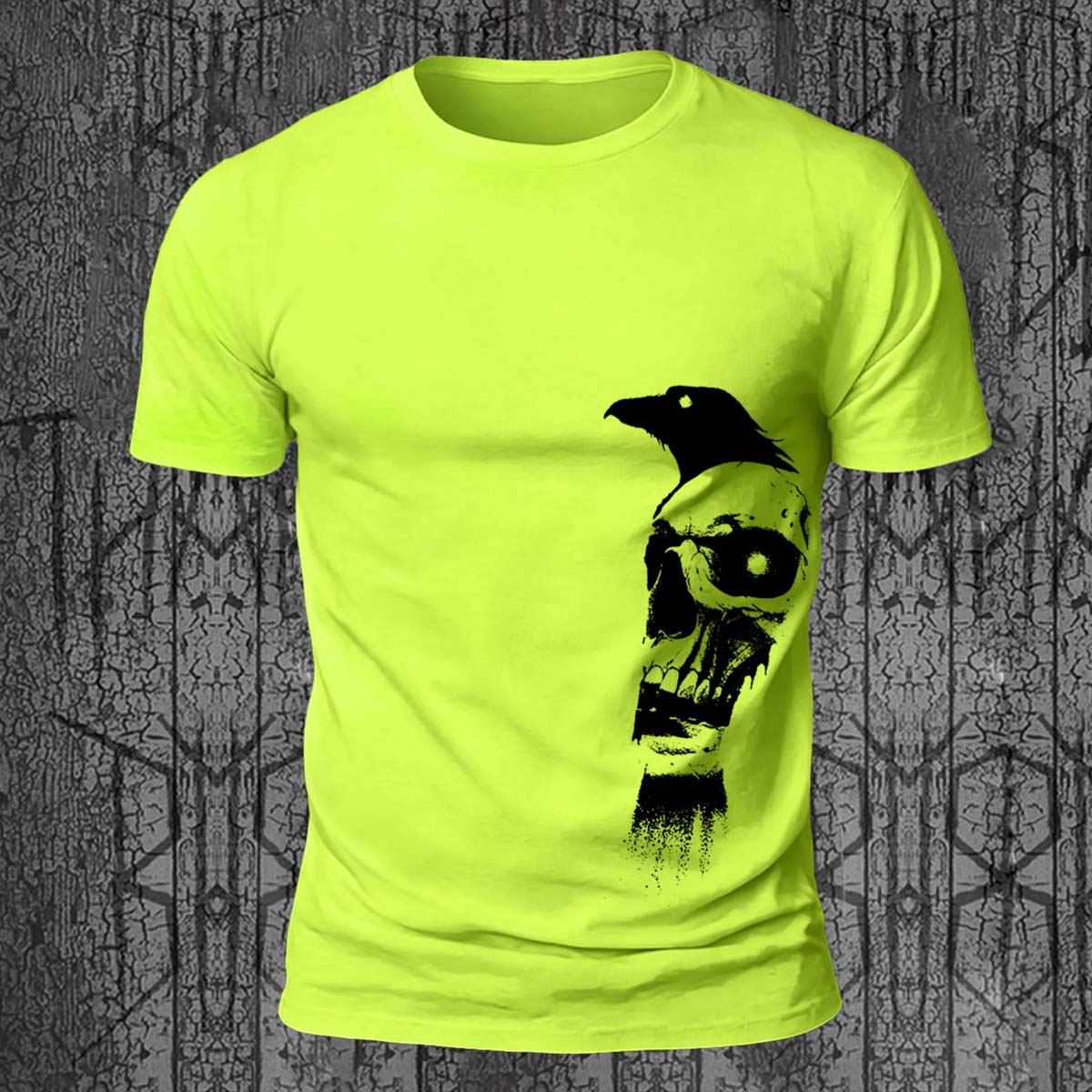 Vintage Skull Bird Print Casual Skin-Friendly T-Shirt