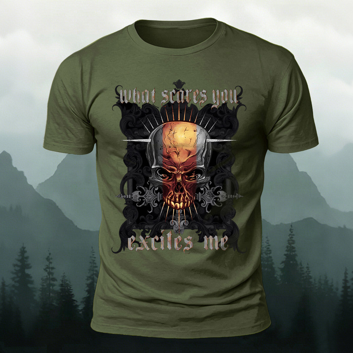 Dark Skull Trendy Premium Cotton Casual T-Shirt
