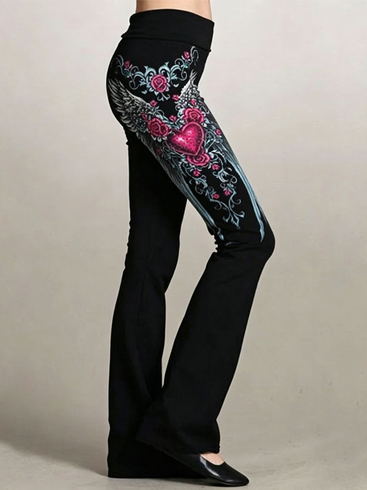 Printed Sexy Slim Fit Stretch Flared Pants