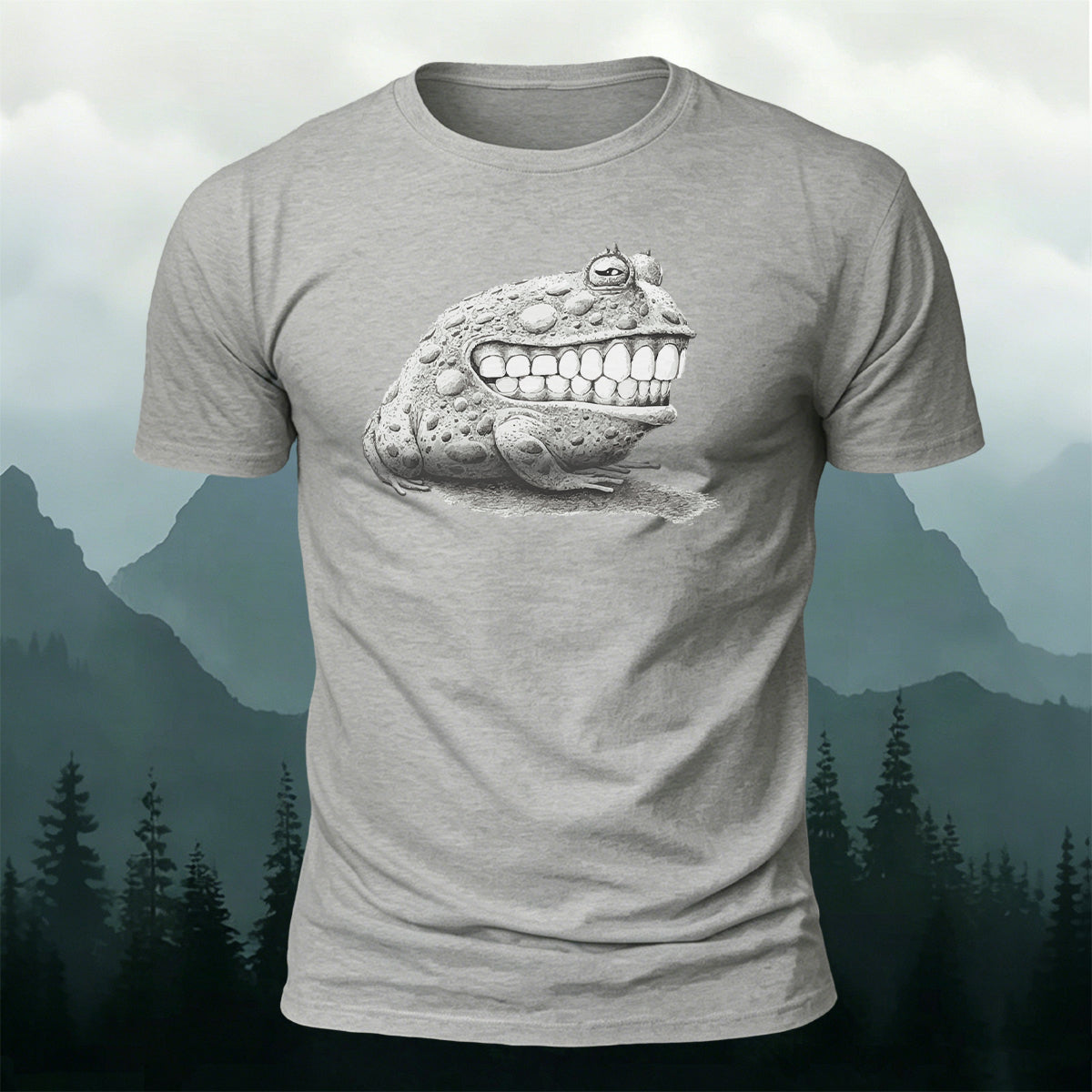 Fun Frog DesignCasual 100% Cotton T-Shirt Grey