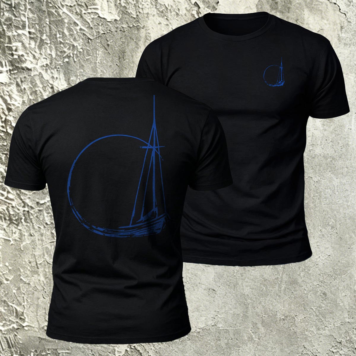 Minimalist Sailboat Line Fashion Skin-Friendly T-Shirt