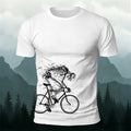 Cycling Skeleton Fun Graphic Casual 100% Cotton Tee