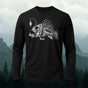 Underwater Fishbone Pattern Casual Long-Sleeve 100% Cotton T-Shirt