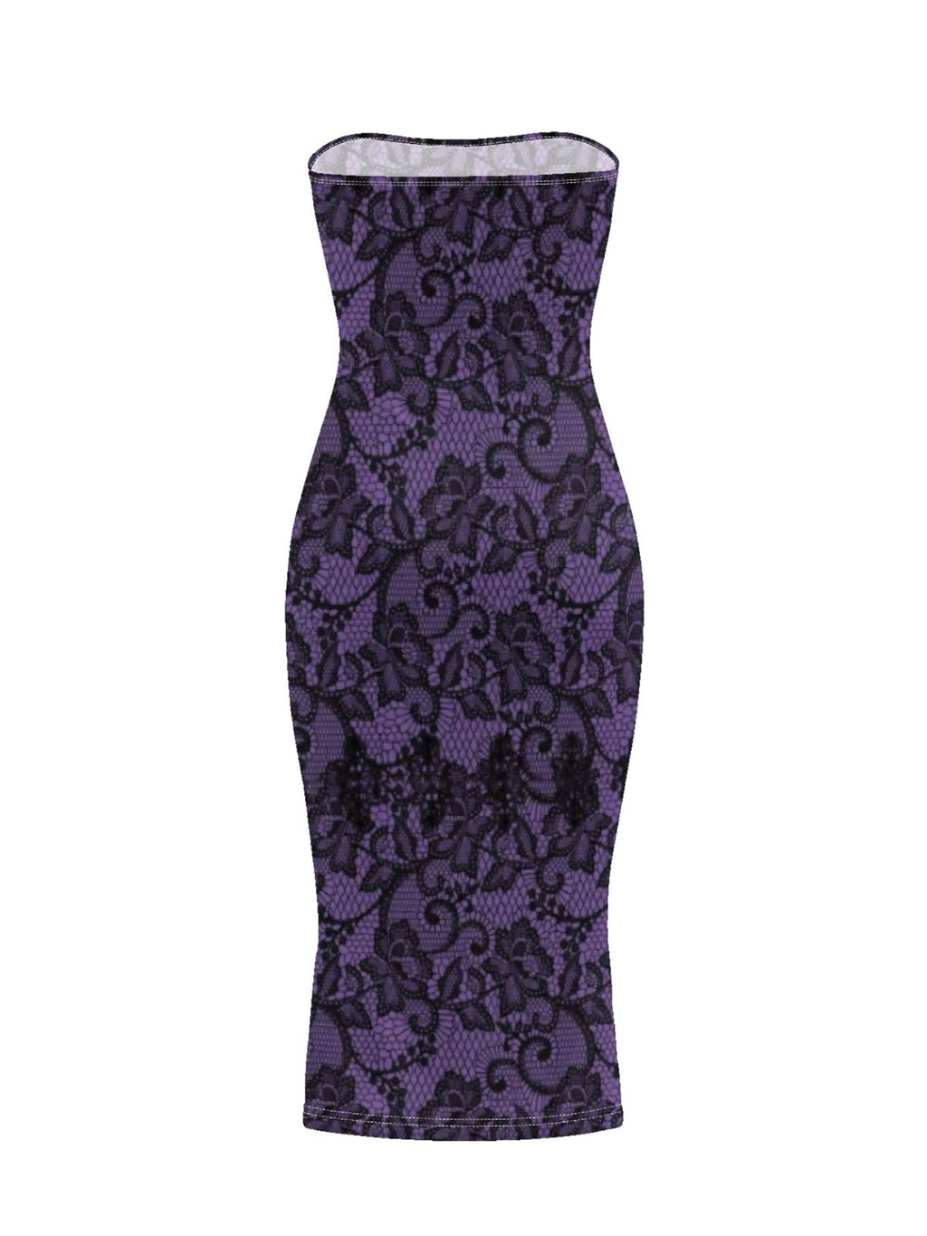 Dark Gothic-Print Purple Bodycon Skirt