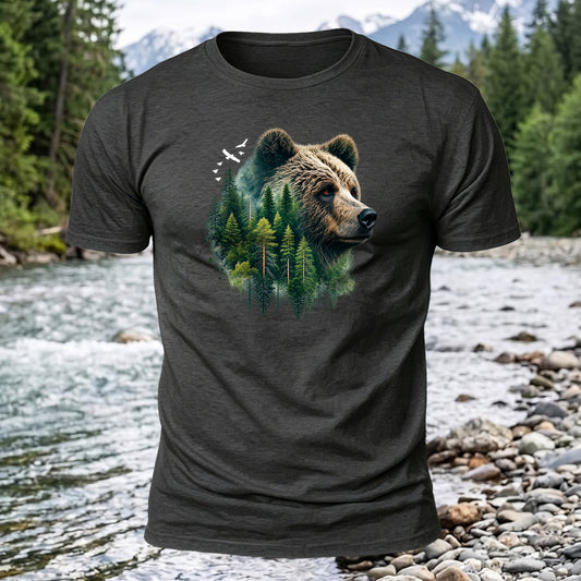 Bear Forest Printed Short Sleeve T-Shirt