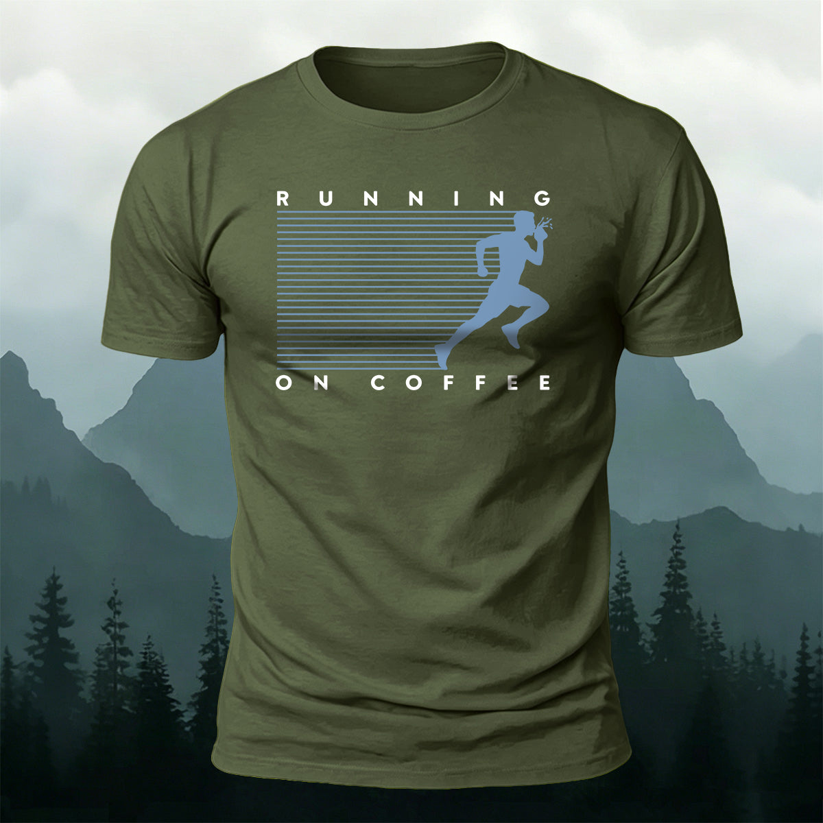 Running Print Classic Casual Skin-Friendly T-Shirt