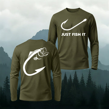 Just Fish It Casual Cotton Long-Sleeve T-Shirt