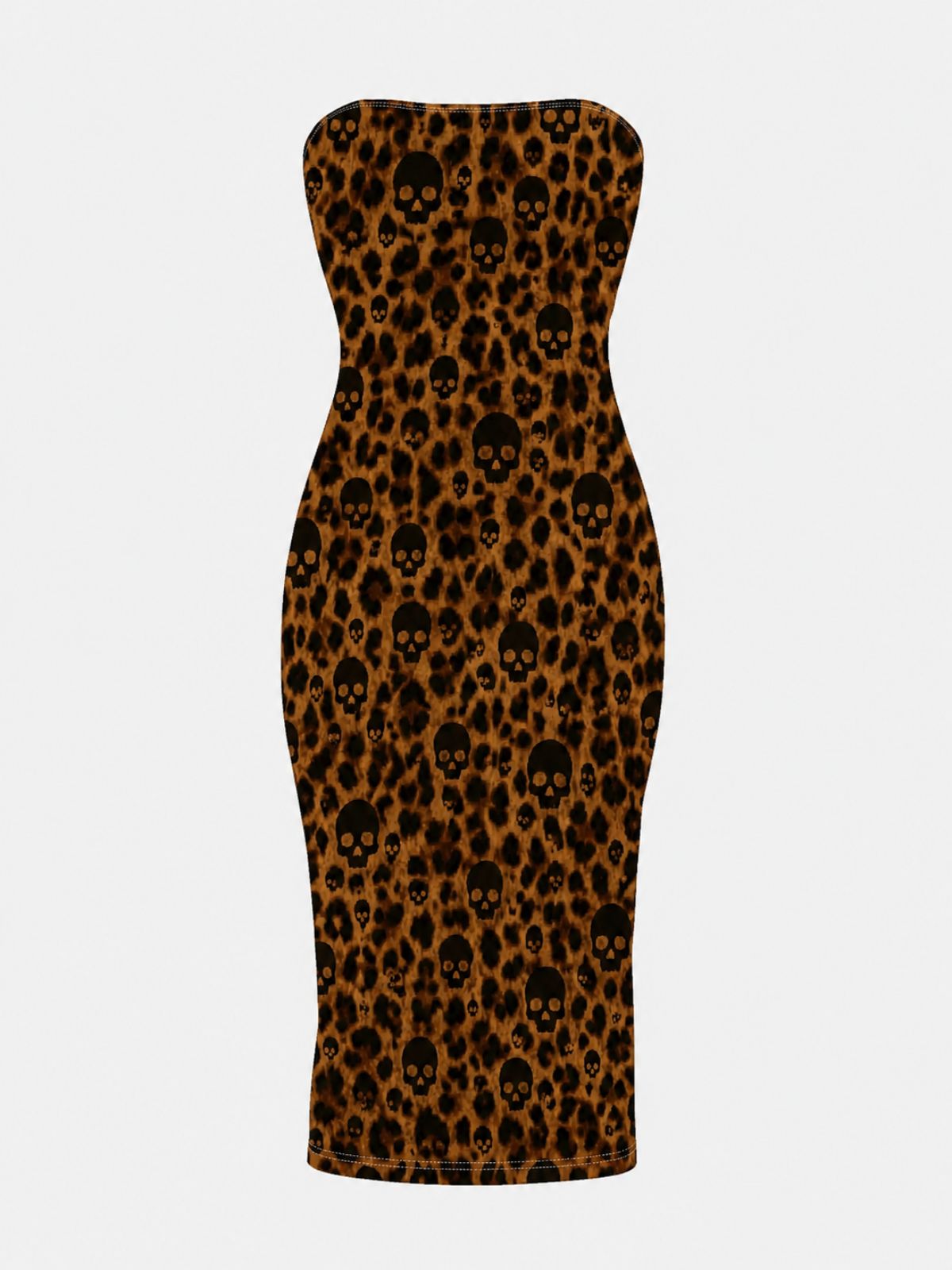 Women's Vintage Gothic Skull Strapless Dress
