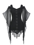Chiffon Asymmetrical Panels Gothic-Style Blouse