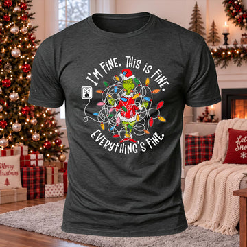 Everything's Fine Printed Casual Short Sleeve T-Shirt