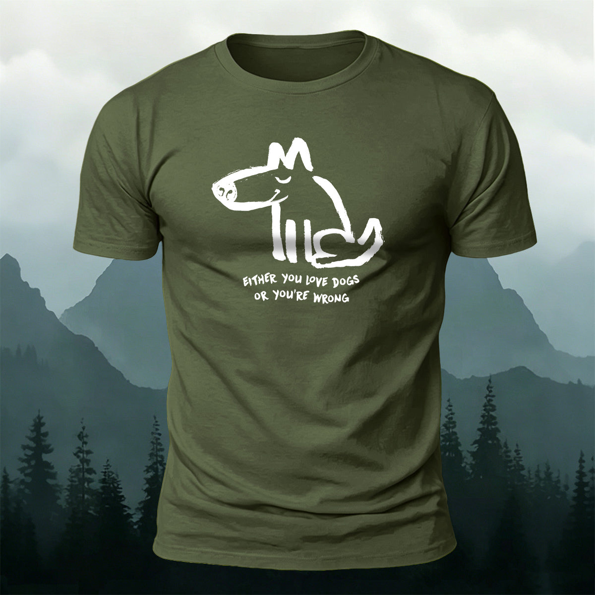 100% Cotton Dog-Themed Casual Crew-Neck T-Shirt