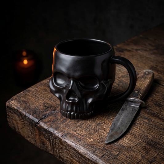 Ceramic Solid Skull Sculpted Mug
