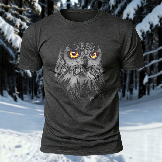 DTG Owl Eyes Printed Short Sleeve T-Shirt