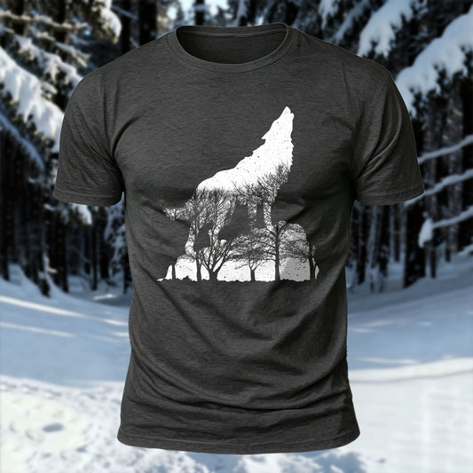 DTG Howling Wolf Printed Short Sleeve T-Shirt