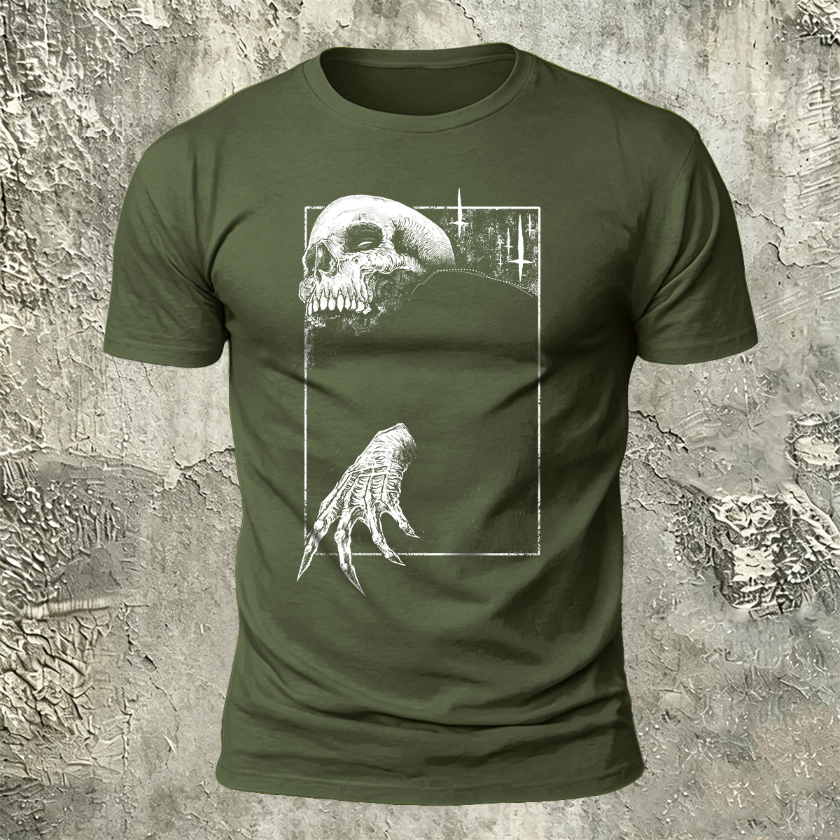 Dark Skull Print Casual 100% Cotton T-Shirt