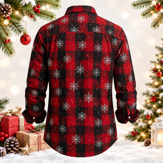 Festive Red and Black Checkered Holiday Shirt