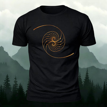 Golden Ratio Fibonacci Spiral Printed Short Sleeve T-Shirt
