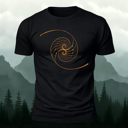 Golden Ratio Fibonacci Spiral Printed Short Sleeve T-Shirt
