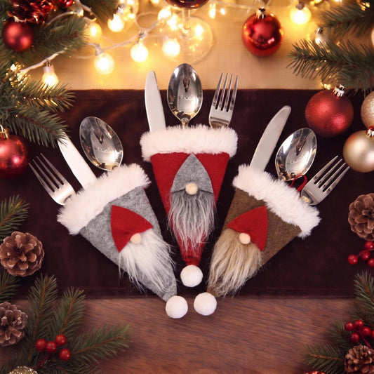 Felt Gnome Christmas Cutlery Pocket